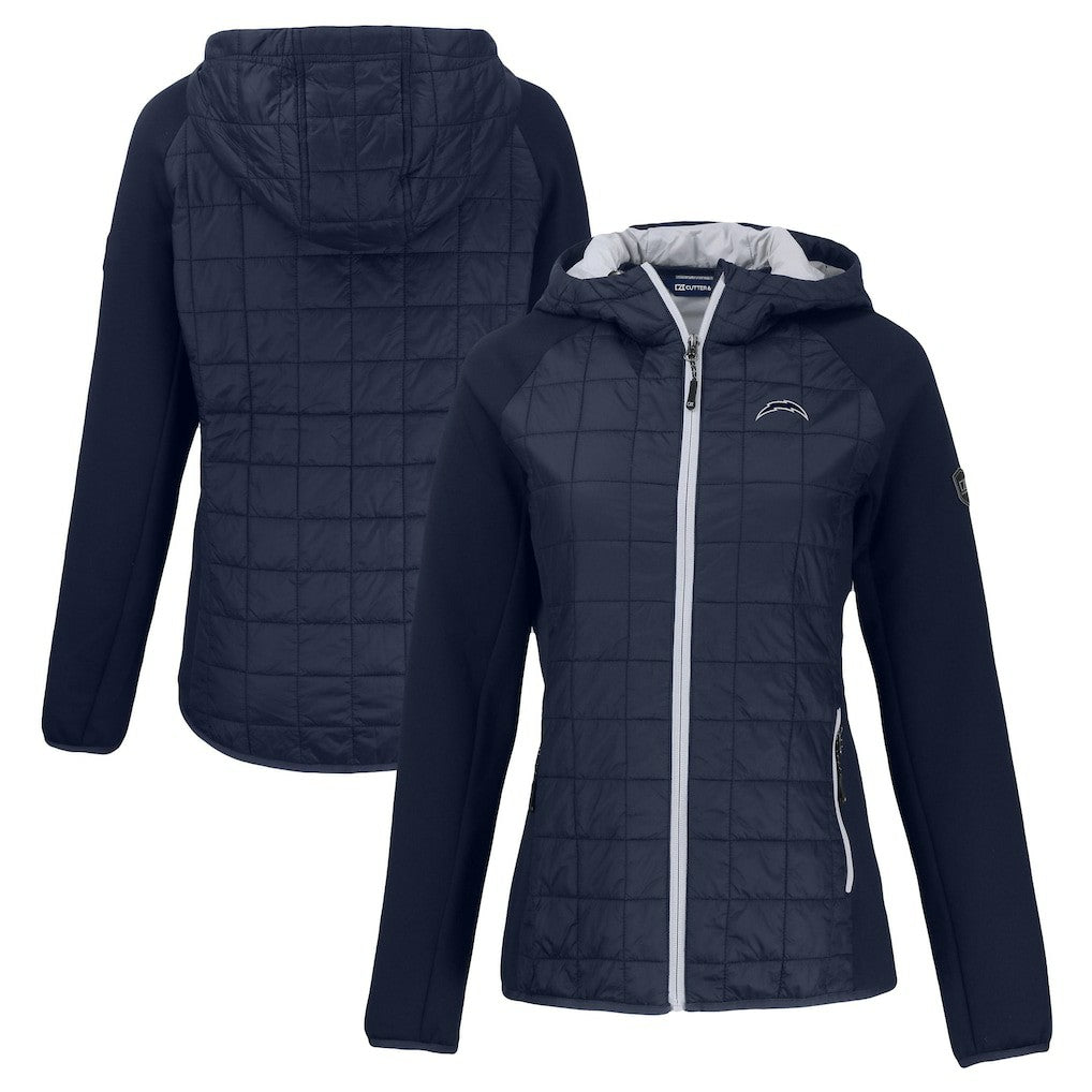Los Angeles Chargers Cutter & Buck Women's Rainier PrimaLoft Eco Hybrid Full-Zip Hoodie Jacket - Navy online