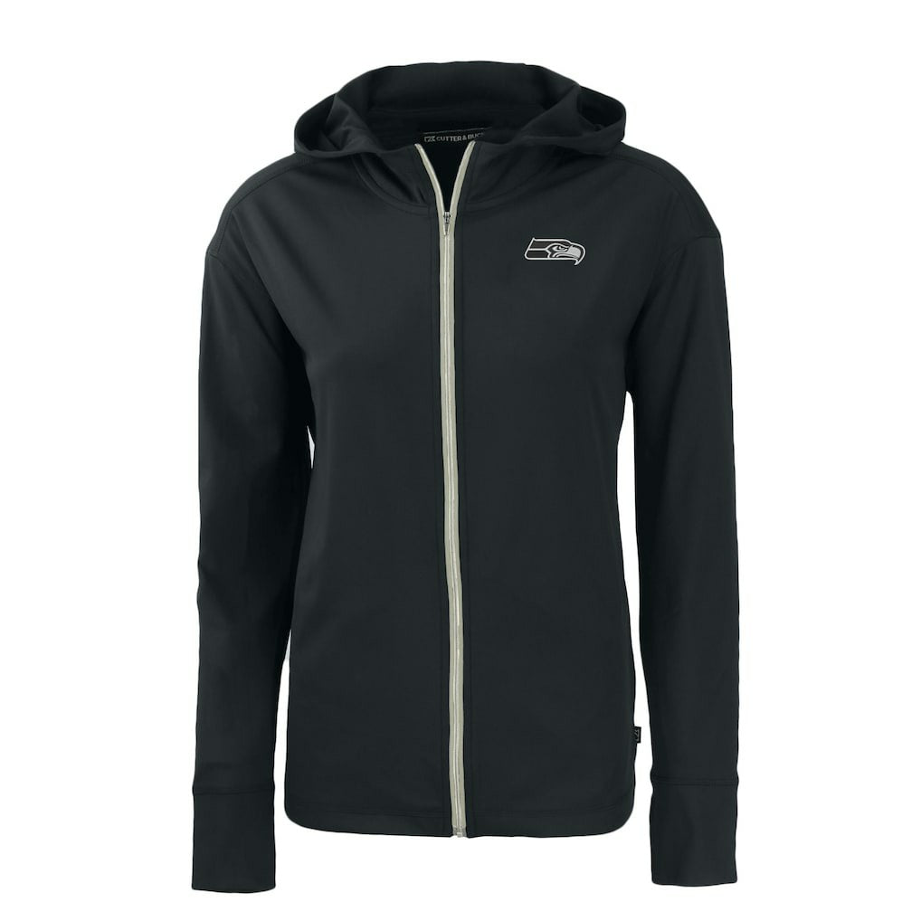 Seattle Seahawks Cutter & Buck Women's Daybreak Eco Recycled Full-Zip Hoodie - Black for sale