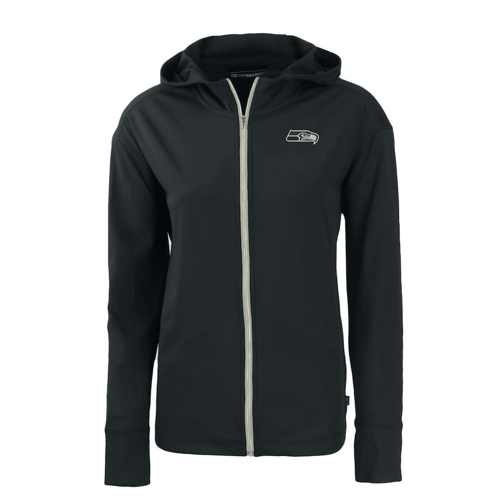 Seattle Seahawks Cutter & Buck Women's Daybreak Eco Recycled Full-Zip Hoodie - Black for sale