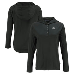 Tampa Bay Buccaneers Cutter & Buck Women's Coastline Epic Comfort Eco Recycled Long Sleeve Hoodie T-Shirt - Black sale