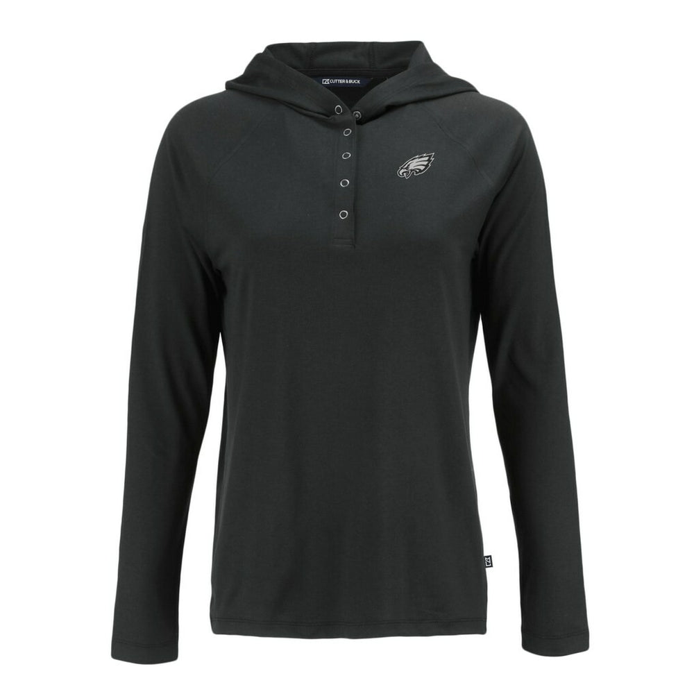Philadelphia Eagles Cutter & Buck Women's Coastline Epic Comfort Eco Recycled Long Sleeve Hoodie T-Shirt - Black cheap