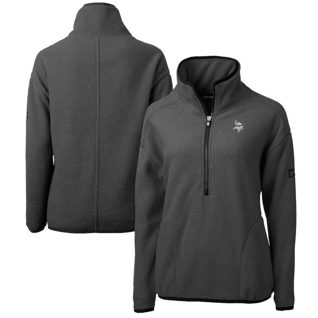 Minnesota Vikings Cutter & Buck Women's Cascade Eco Sherpa Fleece Half-Zip Jacket - Gray online