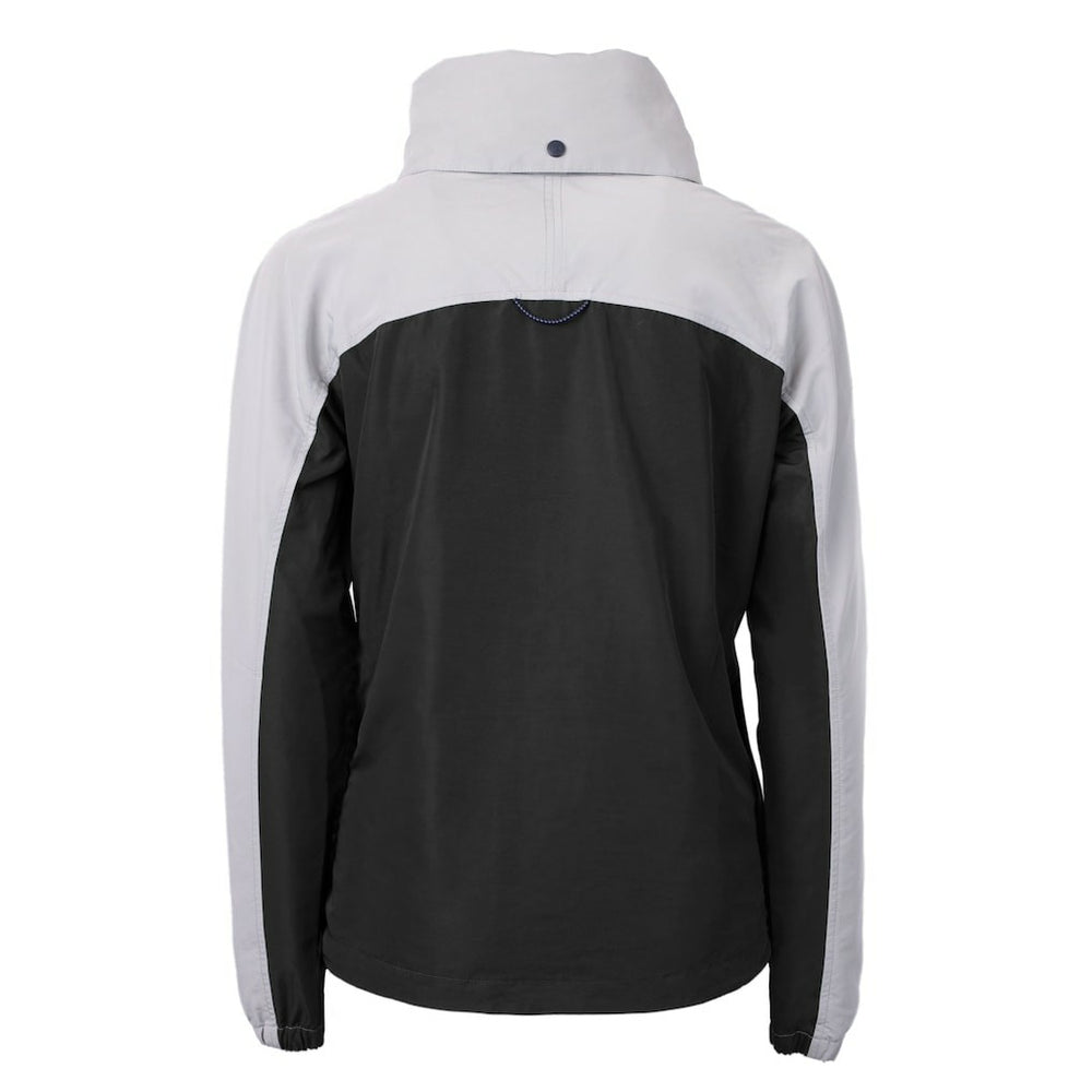 San Francisco 49ers Cutter & Buck Women's Charter Eco Recycled Half-Zip Hoodie Anorak Jacket - Black/Gray on sale