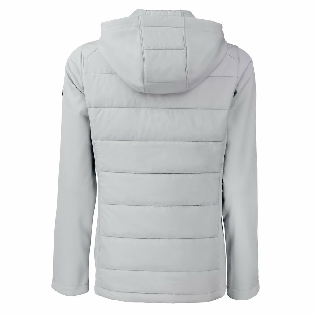 Pittsburgh Steelers Cutter & Buck Women's Evoke Hybrid Eco Softshell Recycled Full-Zip Hoodie Jacket - Gray on sale