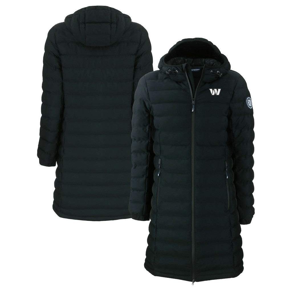 Washington Commanders Cutter & Buck Women's Mission Ridge Repreve Eco Insulated Full-Zip Hoodie Long Puffer Jacket - Black cheap