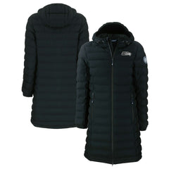 Seattle Seahawks Cutter & Buck Women's Mission Ridge Repreve Eco Insulated Full-Zip Hoodie Long Puffer Jacket - Black outlet