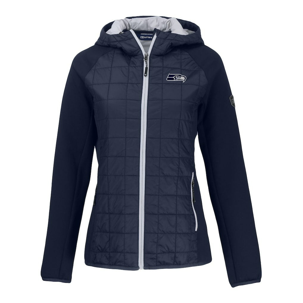 Seattle Seahawks Cutter & Buck Women's Rainier PrimaLoft Eco Hybrid Full-Zip Hoodie Jacket - College Navy cheap