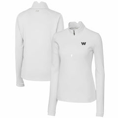Washington Commanders Cutter & Buck Women's Traverse Stretch DryTec Quarter-Zip Top - White cheap