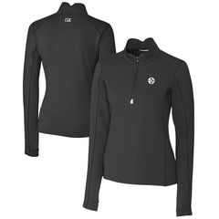 Pittsburgh Steelers Cutter & Buck Women's Traverse Stretch DryTec Quarter-Zip Top - Black outlet