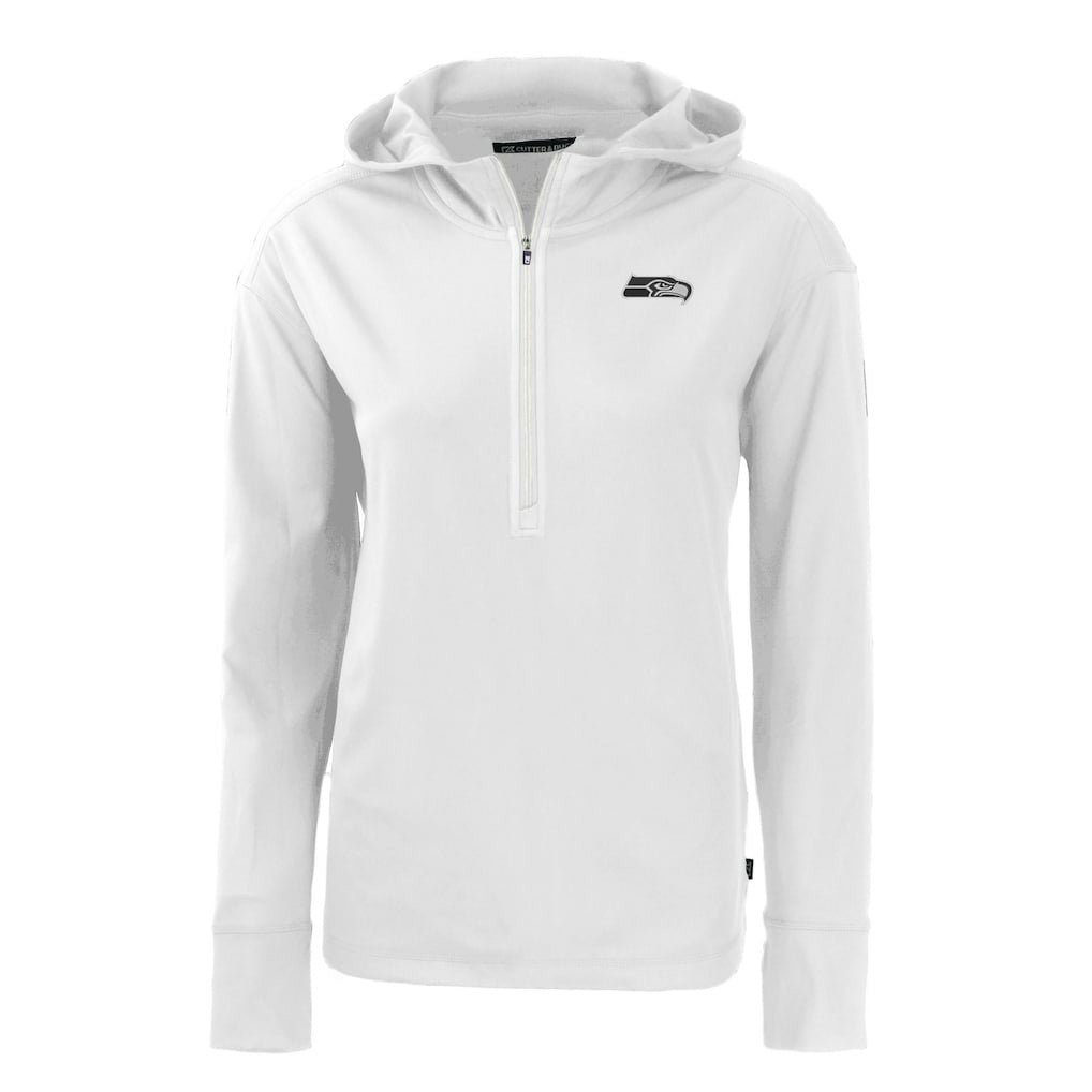 Seattle Seahawks Cutter & Buck Women's Daybreak Eco Recycled Half-Zip Hoodie - White outlet