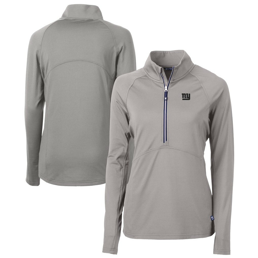 New York Giants Cutter & Buck Women's Adapt Eco Knit Stretch Recycled Raglan Half-Zip Top - Gray sale
