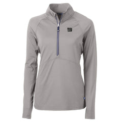 New York Giants Cutter & Buck Women's Adapt Eco Knit Stretch Recycled Raglan Half-Zip Top - Gray sale
