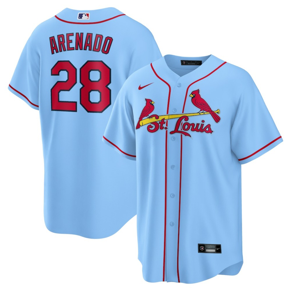 Nolan Arenado St. Louis Cardinals 2024 Alternate Replica Jersey - Light Blue | Nike