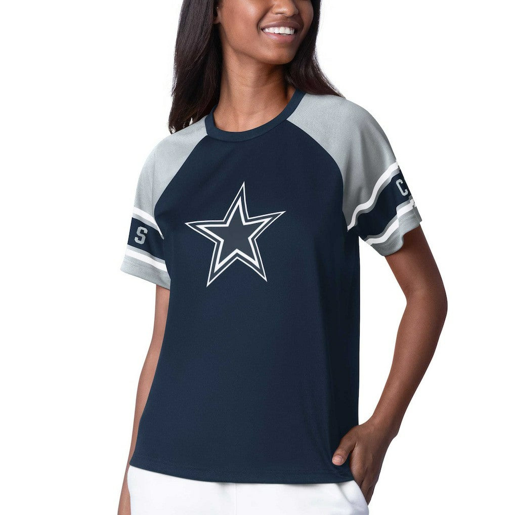 Dallas Cowboys Starter Women's 1st Rounder Color Block Raglan Top - Navy online