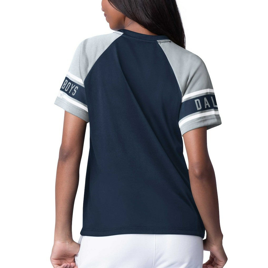 Dallas Cowboys Starter Women's 1st Rounder Color Block Raglan Top - Navy online