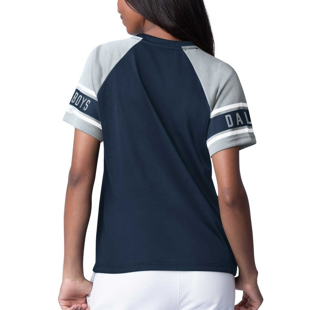 Dallas Cowboys Starter Women's 1st Rounder Color Block Raglan Top - Navy online