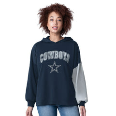 Dallas Cowboys Starter Women's Power Move Long Sleeve Pullover Hoodie - Navy cheap