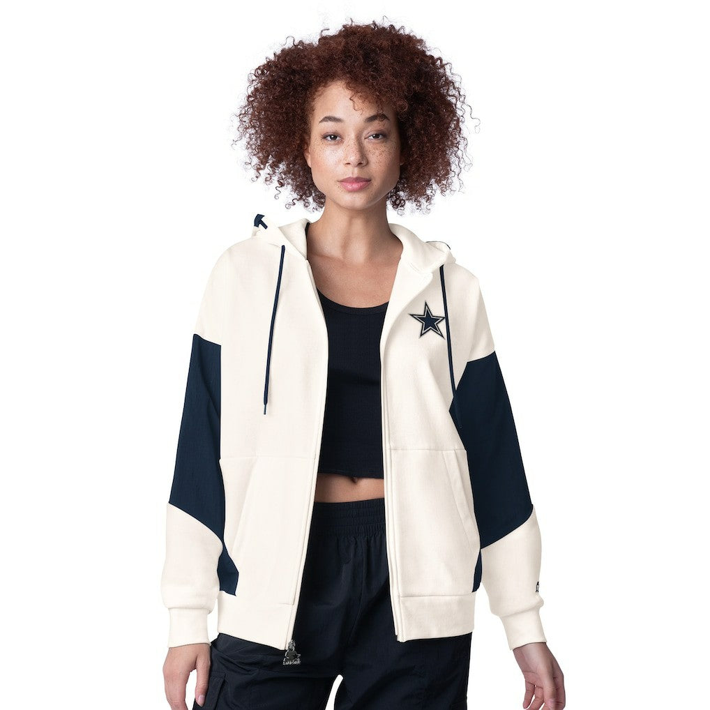 Dallas Cowboys Starter Women's Scrimmage Full-Zip Hoodie - White discount