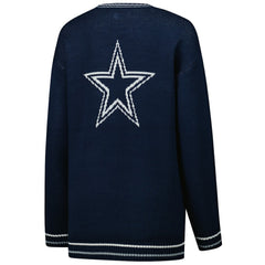 Dallas Cowboys Starter Women's Oversized On the Ball Intarsia Knit Pullover Sweater - Navy sale