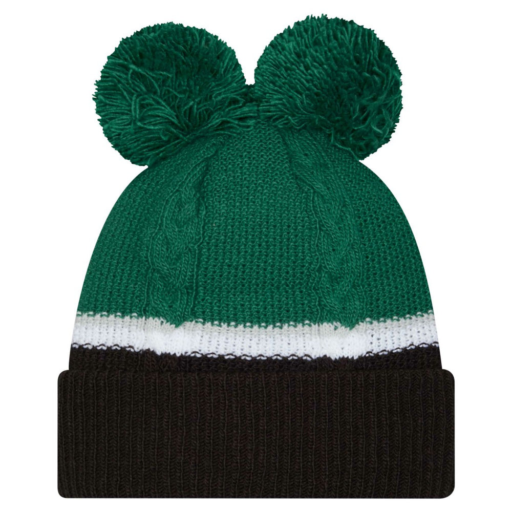 New York Jets New Era Women's Double Bubble Cuffed Knit Hat with Poms - Green outlet
