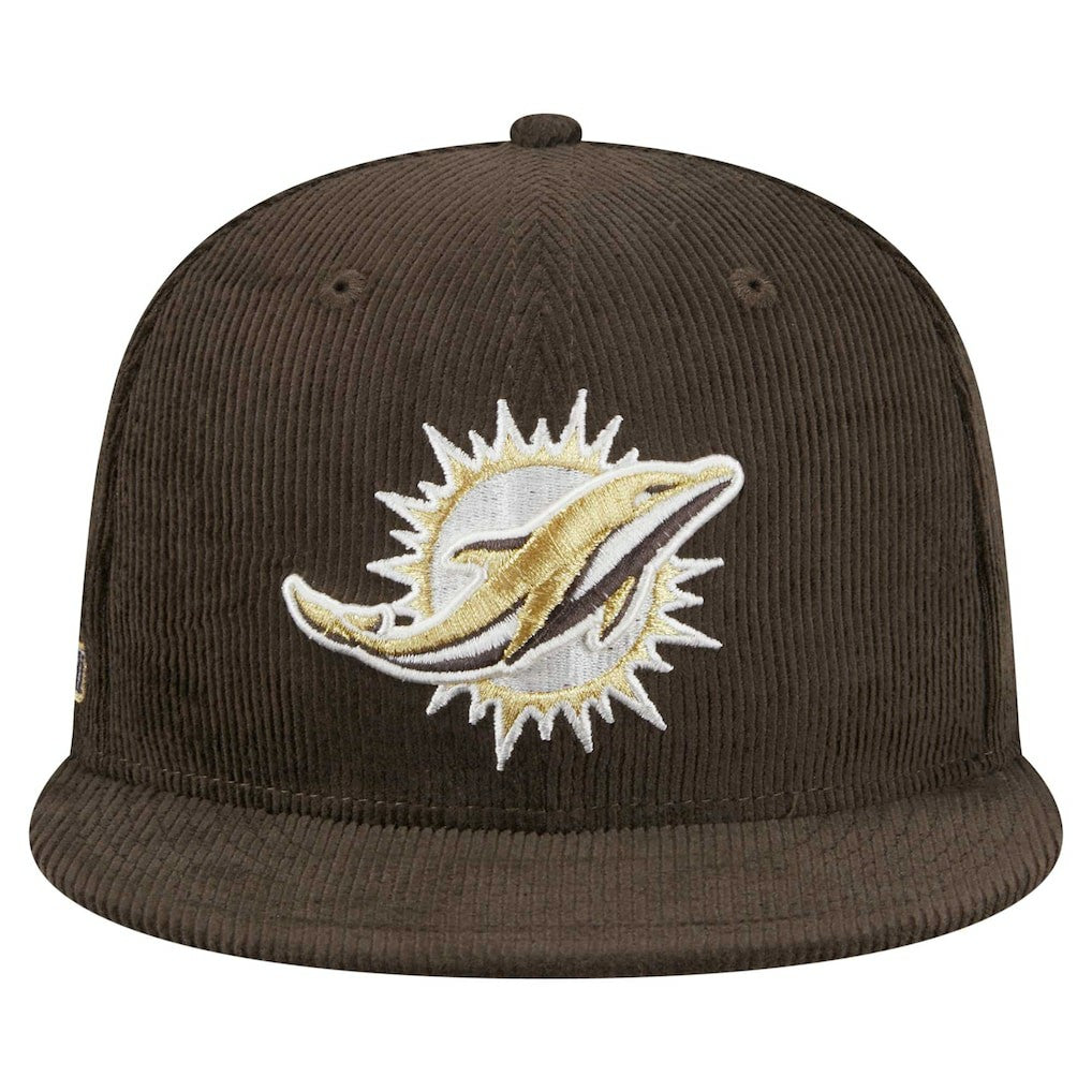 Miami Dolphins New Era Choco Cord 59FIFTY Fitted Hat - Brown cheap