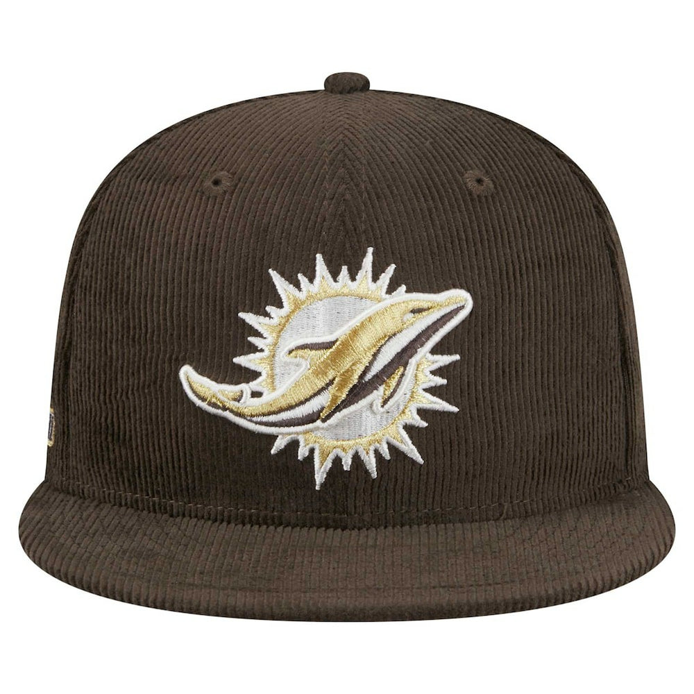 Miami Dolphins New Era Choco Cord 59FIFTY Fitted Hat - Brown cheap