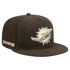 Miami Dolphins New Era Choco Cord 59FIFTY Fitted Hat - Brown cheap
