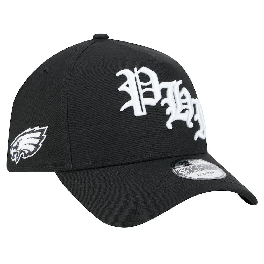 Philadelphia Eagles New Era Mystic 9FORTY A-Frame Adjustable Hat - Black sale