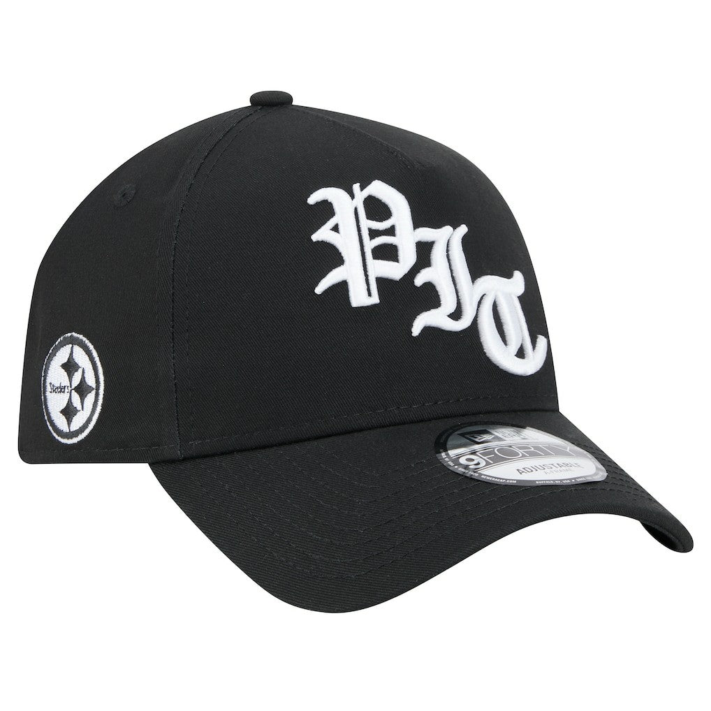 Pittsburgh Steelers New Era Mystic 9FORTY A-Frame Adjustable Hat - Black sale