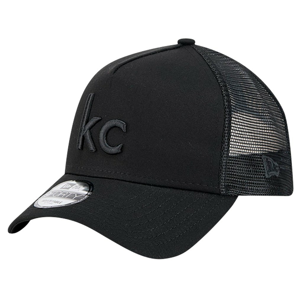 Kansas City Chiefs New Era Domain 9FORTY A-Frame Trucker Adjustable Hat - Black online