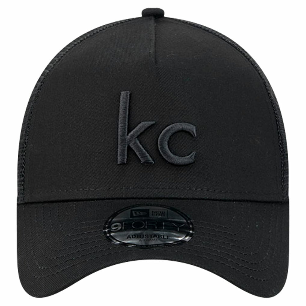 Kansas City Chiefs New Era Domain 9FORTY A-Frame Trucker Adjustable Hat - Black online