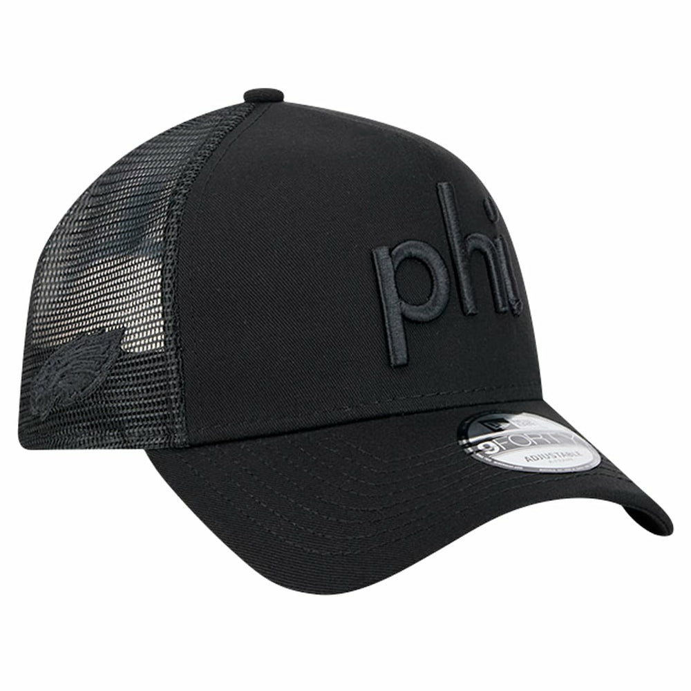 Philadelphia Eagles New Era Domain 9FORTY A-Frame Trucker Adjustable Hat - Black online
