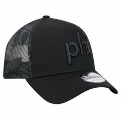 Philadelphia Eagles New Era Domain 9FORTY A-Frame Trucker Adjustable Hat - Black online
