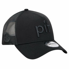 Pittsburgh Steelers New Era Domain 9FORTY A-Frame Trucker Adjustable Hat - Black cheap