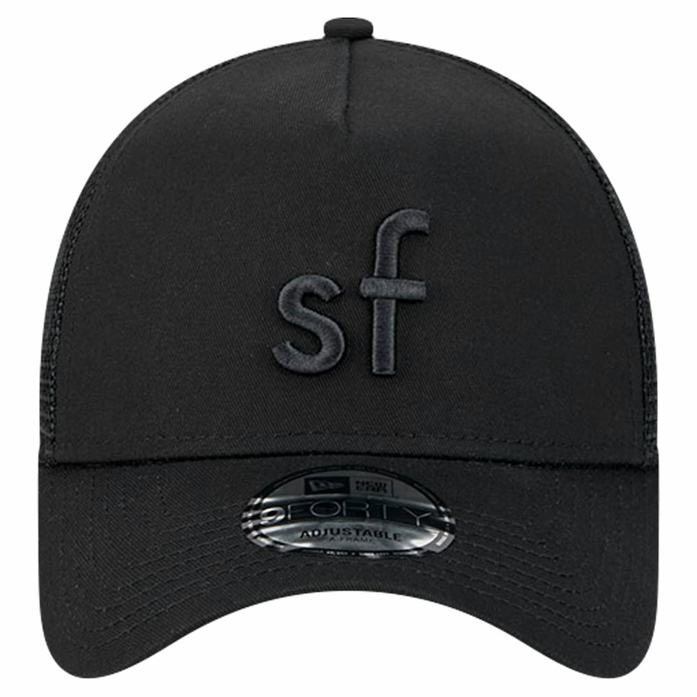 San Francisco 49ers New Era Domain 9FORTY A-Frame Trucker Adjustable Hat - Black cheap