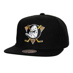 Anaheim Ducks Mitchell & Ness Core Top Spot Snapback Hat Black