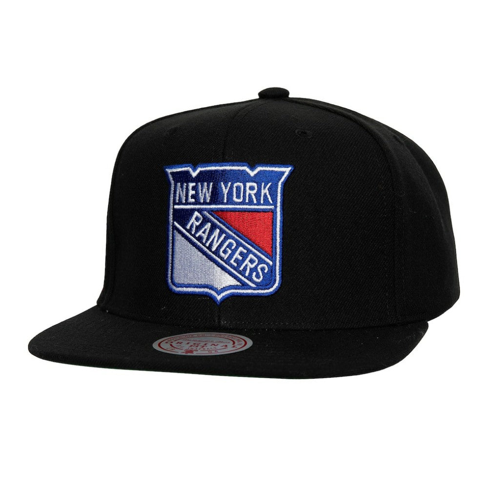 New York Rangers Mitchell & Ness Core Top Spot Snapback Hat Black