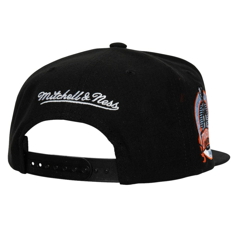 New York Rangers Mitchell & Ness Core Top Spot Snapback Hat Black