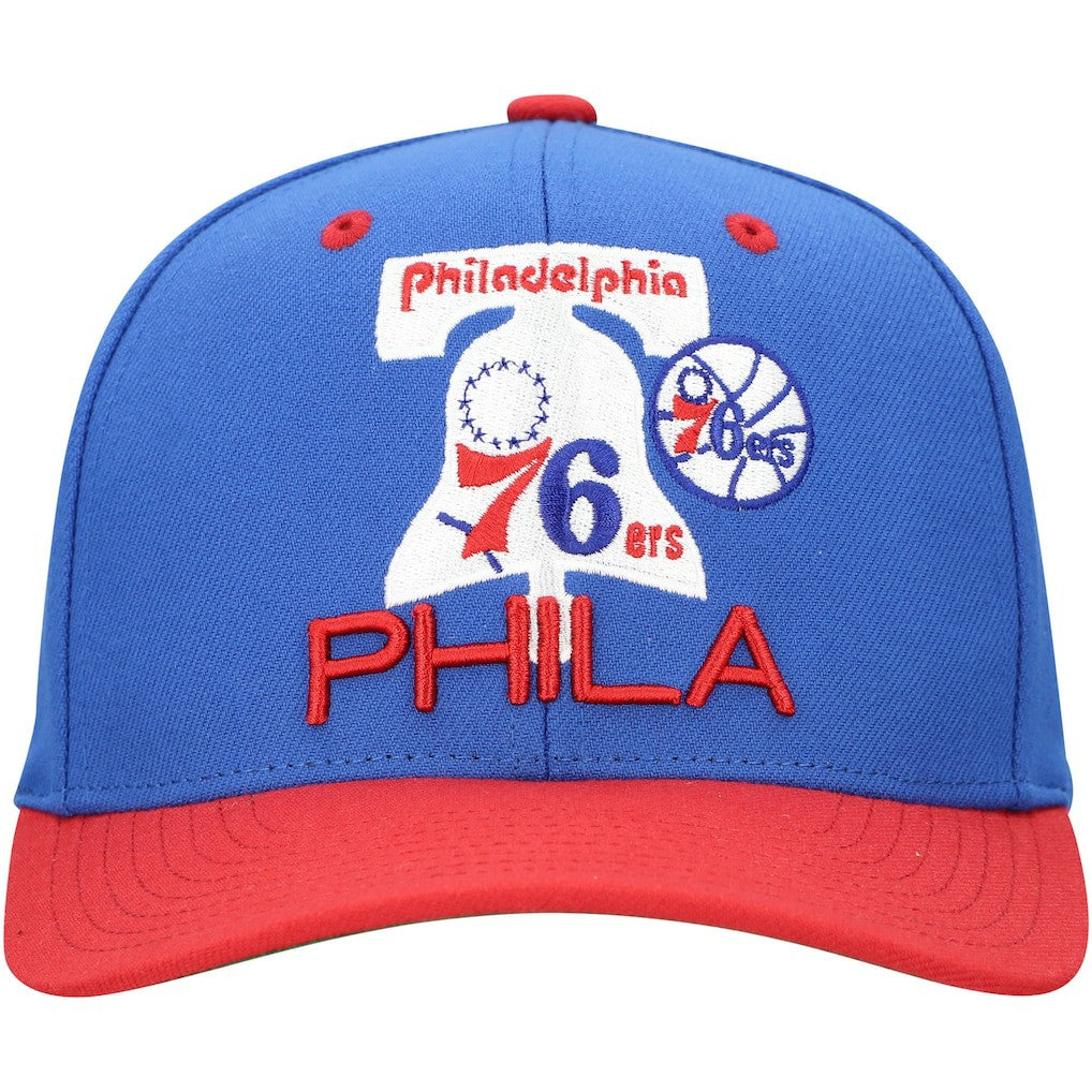 Philadelphia 76ers All In 2.0 Pro Crown Snapback Hat - Royal | Mitchell & Ness discount