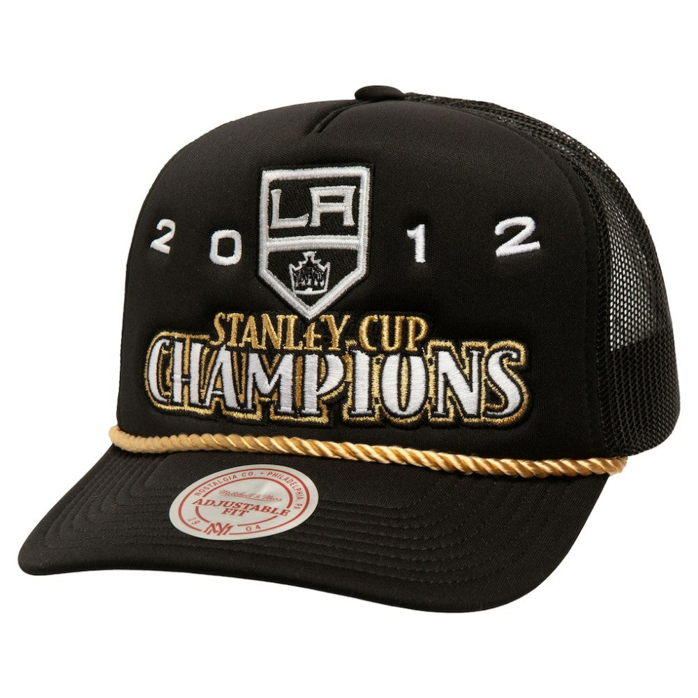 Los Angeles Kings Mitchell & Ness SOUL Collection Golden Stanley Cup Champions Trucker Adjustable Hat Black