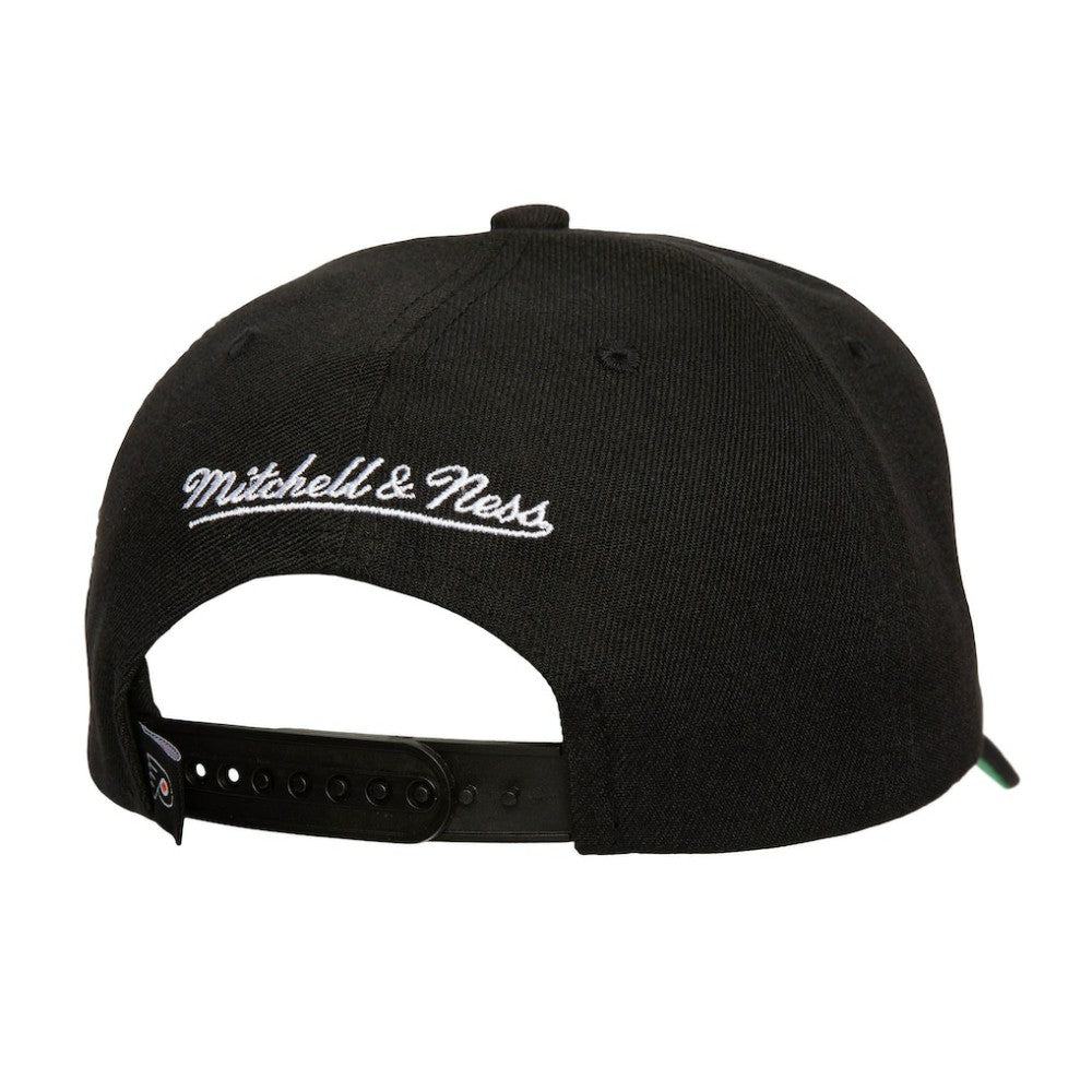 Philadelphia Flyers Mitchell & Ness Soul Strike Neon Logo Pro Crown Adjustable Hat Black