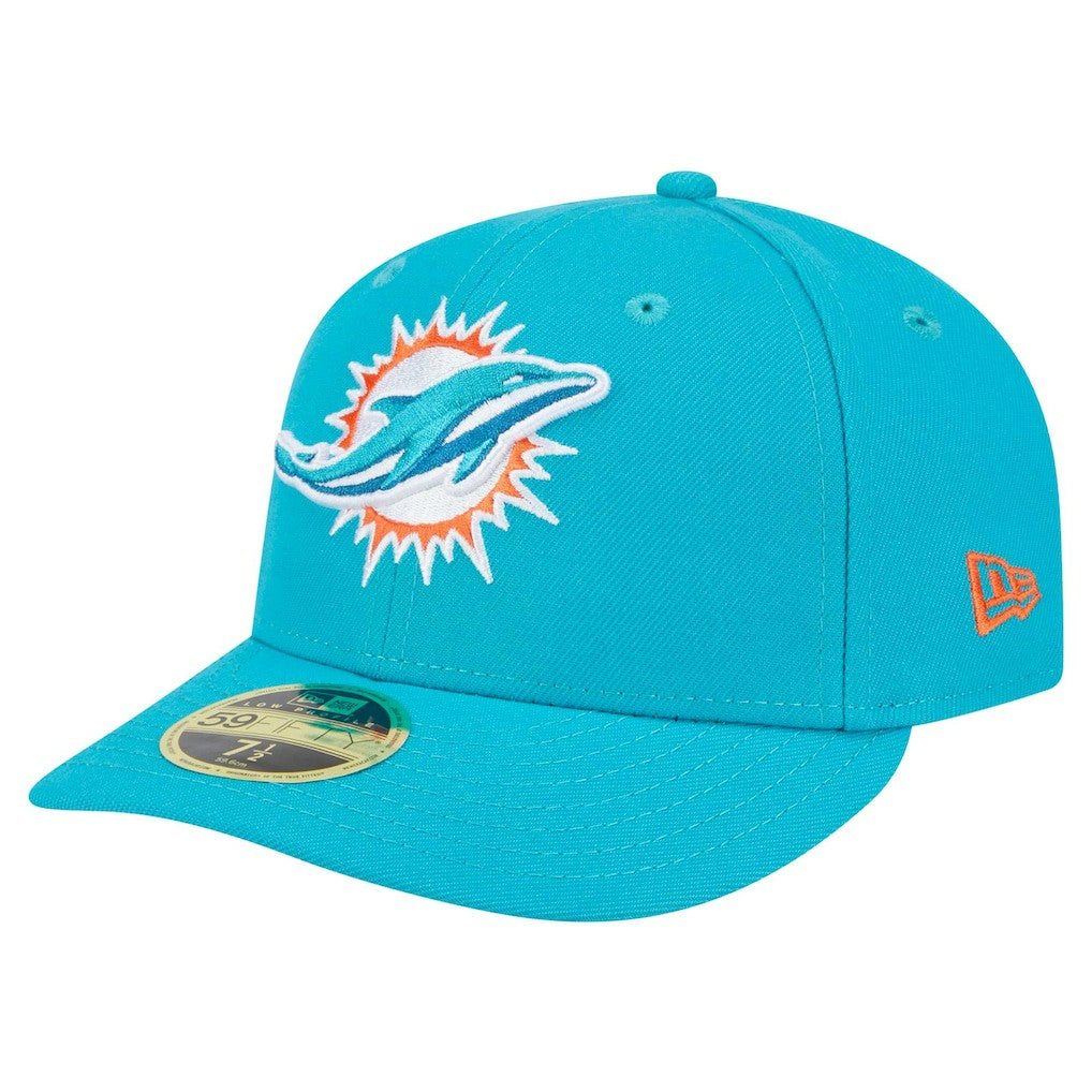 Miami Dolphins New Era Omaha Low Profile 59FIFTY Fitted Hat - Aqua online