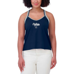 Dallas Cowboys WEAR by Erin Andrews Women's Cross Strap Tri-Blend Tank Top - Navy on sale