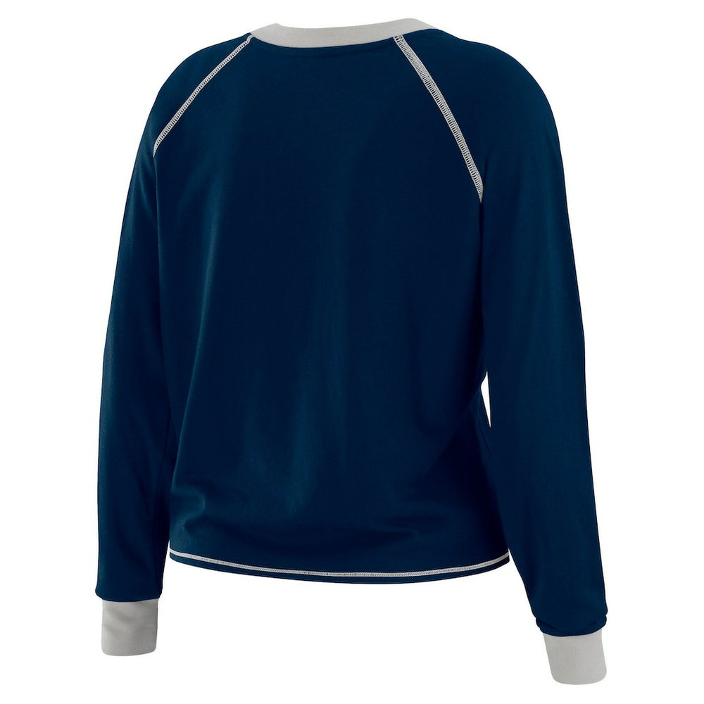 Dallas Cowboys WEAR by Erin Andrews Women's Tie-Front Long Sleeve T-Shirt - Navy online