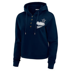 Dallas Cowboys WEAR by Erin Andrews Women's Waffle-Knit Pullover Hoodie - Navy cheap