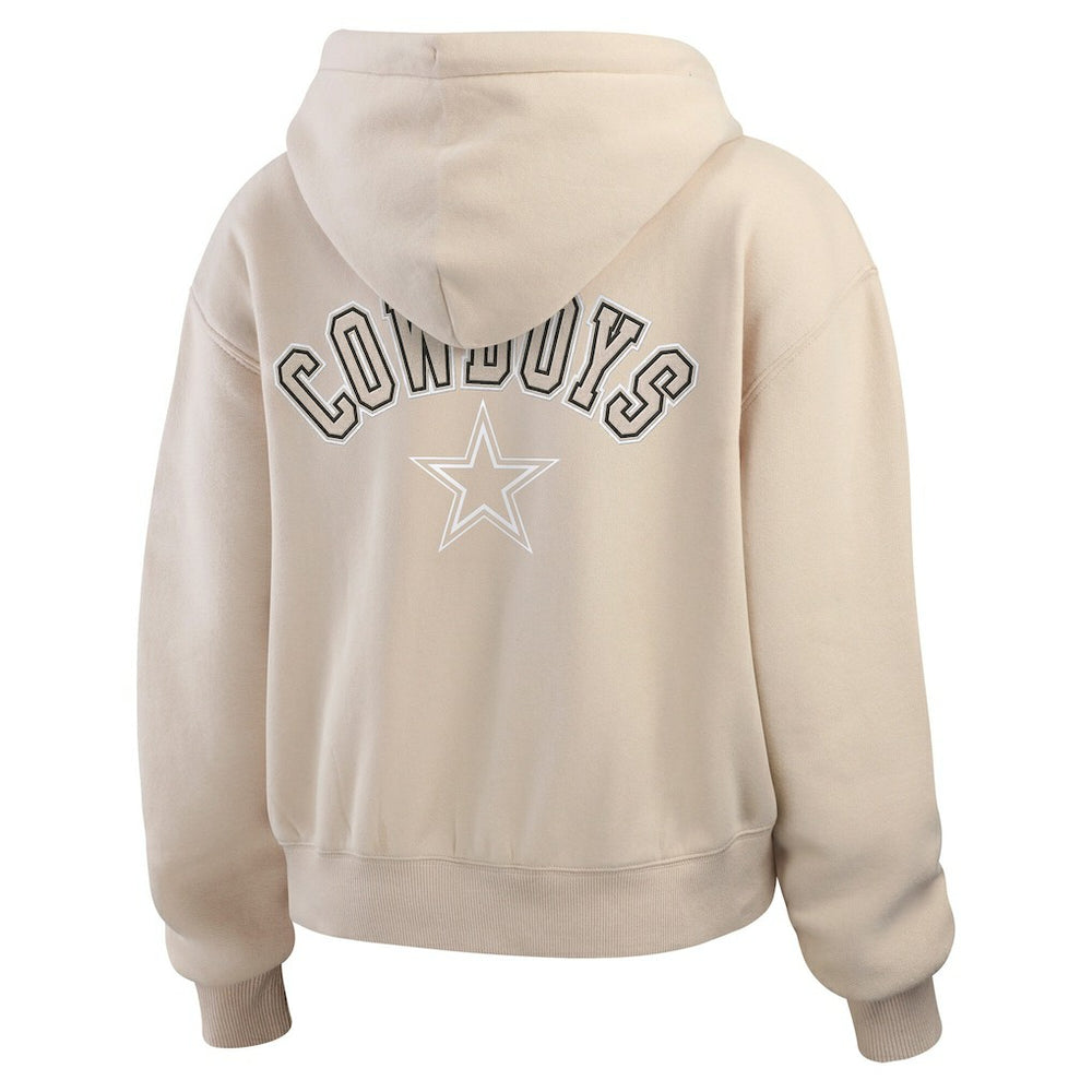 Dallas Cowboys WEAR by Erin Andrews Women's Tonal Full-Zip Hoodie - Oatmeal outlet