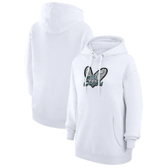 Philadelphia Eagles G-III 4Her by Carl Banks Women's Animal Print Heart Team Graphic Fleece Tri-Blend Pullover Hoodie - White sale