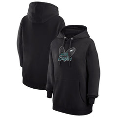 Philadelphia Eagles G-III 4Her by Carl Banks Women's Animal Print Heart Team Graphic Fleece Tri-Blend Pullover Hoodie - Black for sale