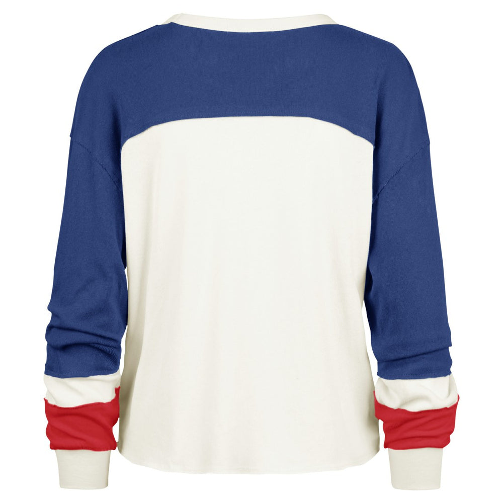 New York Giants '47 Women's Double Header Curve Raglan Long Sleeve Crop Top - Cream discount