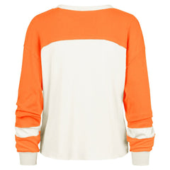 Miami Dolphins '47 Women's Double Header Curve Raglan Long Sleeve Crop Top - Cream discount